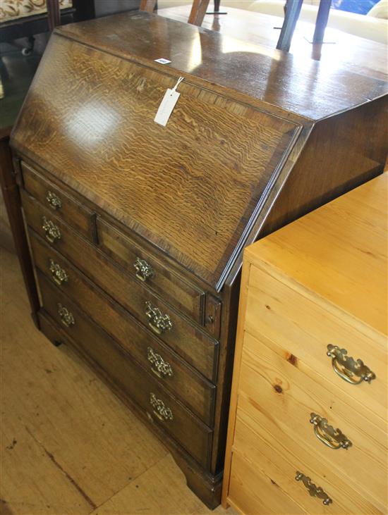 Georgian style oak bureau